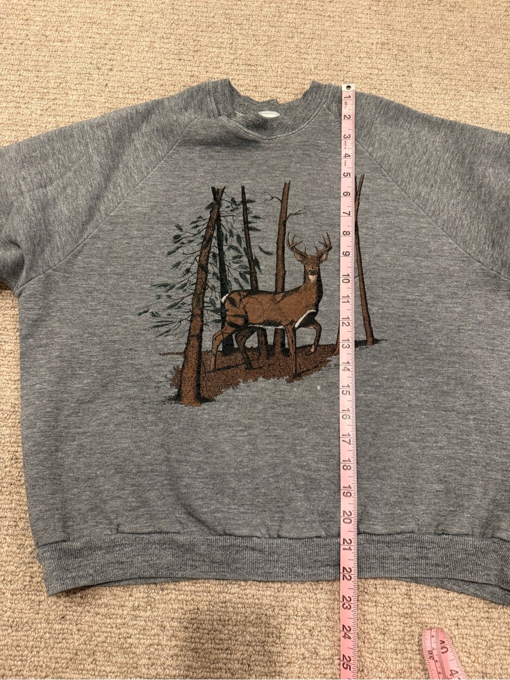 Vintage 70’s Sportswear brand grey deer graphic hunting crewneck sweatshirt sz L - Picture 7 of 7